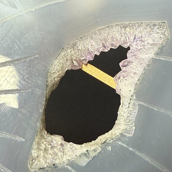 Amethyst Agate Butterfly Wings Druzy Blue Purple Natural Stone Chalcedony - Picture 3 of 7